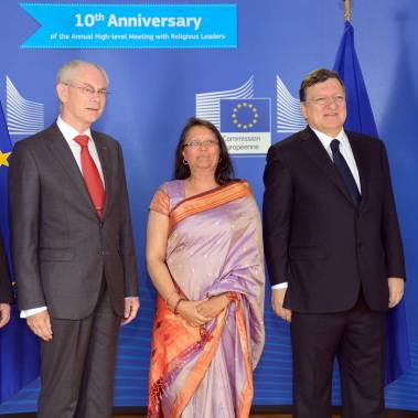 2013-06-07 HFE’s Bharti Tailor and HFB’s Mahaprabhu das Participate in EU Commission’s Religious Leaders Meeting